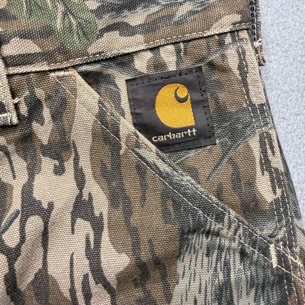 Vintage Carhartt Work Pants Mens 38x30 Brown Camo WU345 Double Knee Mossy Oak - Picture 7 of 12